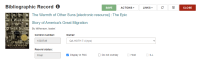 Bibliographic Record workform header