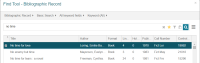 Bibliographic Record Find Tool search results.