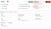 Fund workform, Delete option