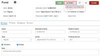 Fund workform, Adjust Fund Balances option.