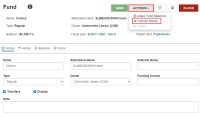 Fund workform, Transfer Money option.