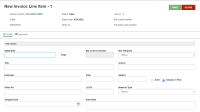 New Invoice Line Item workform