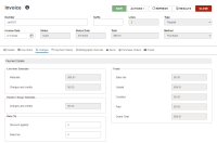 Invoice workform, Charges view