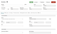 Invoice workform, Details view