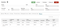 Invoice workform, Funds view