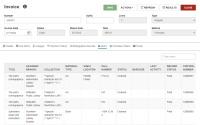 Invoice workform, Items view