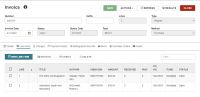 Invoice workform, Line Items view