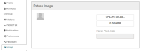 Patron Registration page, Patron Image section.