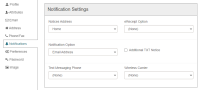 Patron Registration page, Notification Settings section.