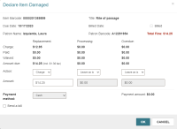 Declare Item Damaged dialog