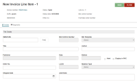 New Invoice Line Item workform