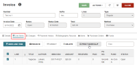 Invoice workform, Line Items view