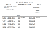 Bulk waive processing full preview