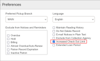 Increased Check Out Limit preference