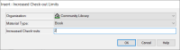 Insert: Increased Check-out Limits dialog