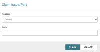 Claim Issue/Part dialog