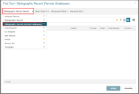 Find Tool - Bibliographic Record (Remote Databases).