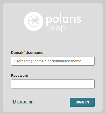 Leap sign in page
