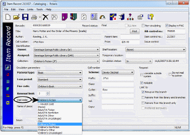 Stat Box Code Defining Item Statistical Codes