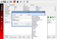 Fee Reason list on the Charge dialog
