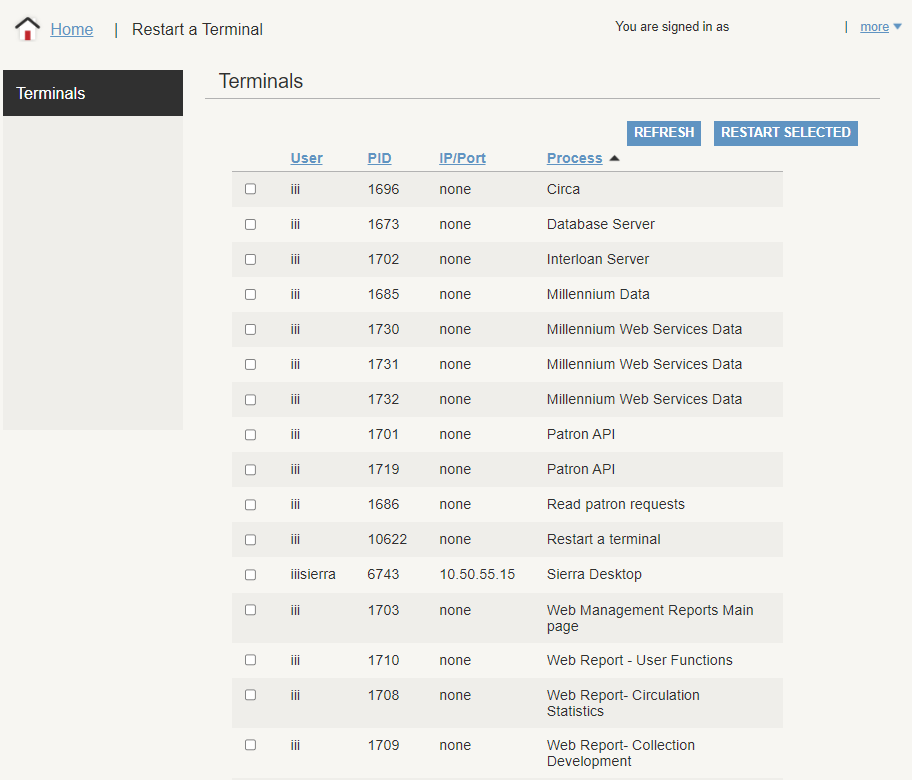 Click to expand Restart a Terminal screen with all the terminals/processes listed