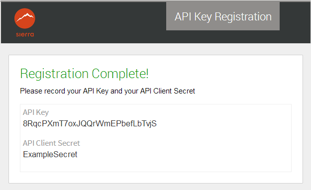 Administering Sierra API Client Keys