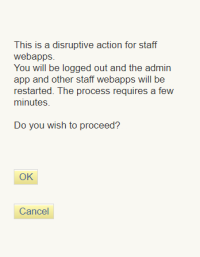 Warning message when enabling SAML authentication for staff