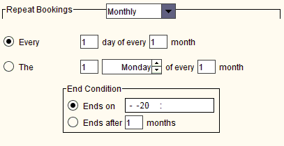 Additional monthly booking prompts