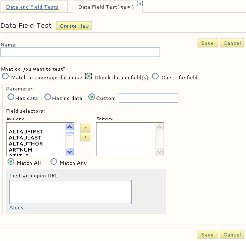 Additional parameters